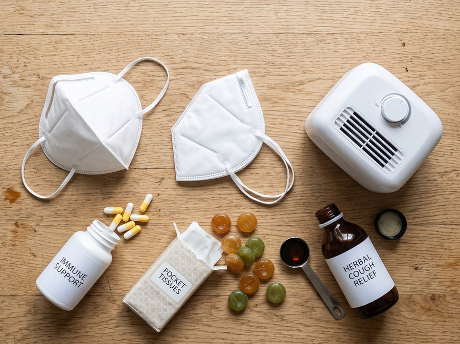 Masks, purifiers, cough syrup